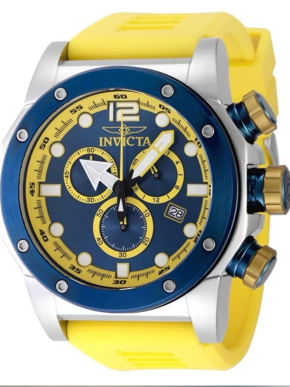 Invicta Sea Hunter Men Quartz Model 48982 Blue Lightning Chronograph Watch